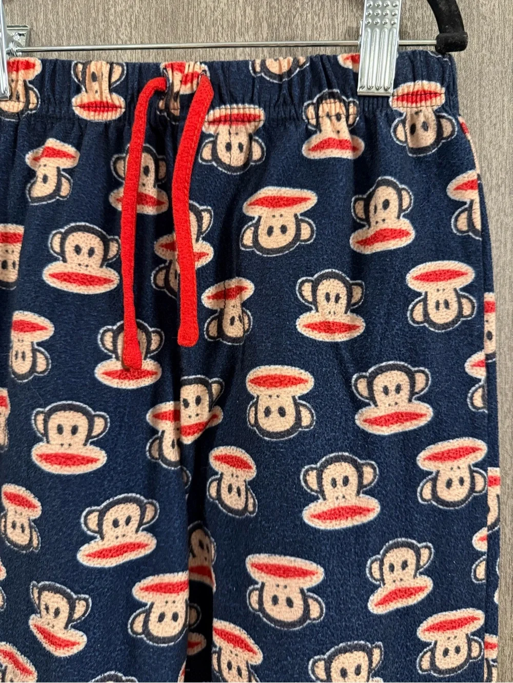 Paul Frank Navy Blue Red Cream Monkey Print Pajama Pants